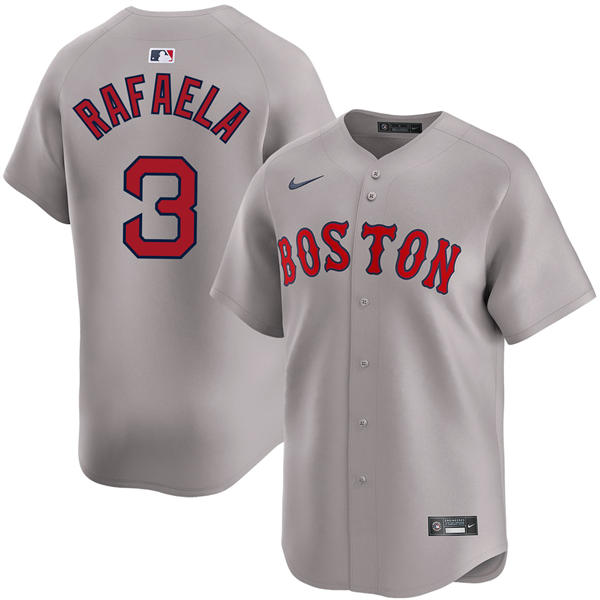 Mens Boston Red Sox #3 Ceddanne Rafaela Nike Road Gray Limted Jersey