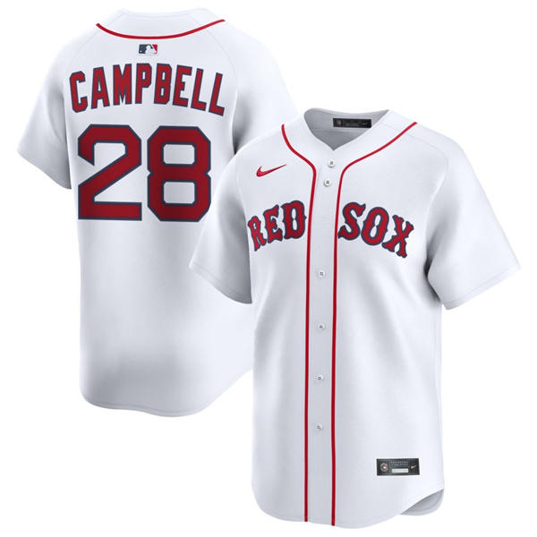 Mens Boston Red Sox #28 Kristian Campbell Nike White Home with Name Limted Jersey