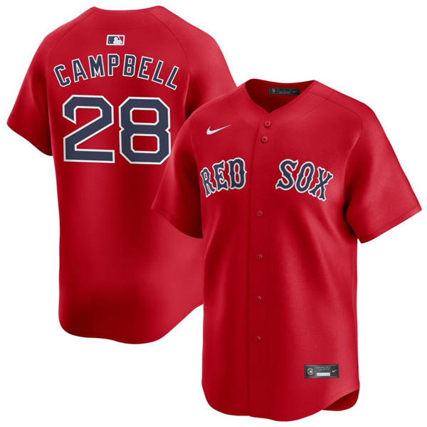Mens Boston Red Sox #28 Kristian Campbell Nike Red Alternate with Name Limted Jersey