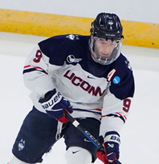 Mens Youth Uconn Huskies #9 Ryan Tattle White College Hockey Game Jersey