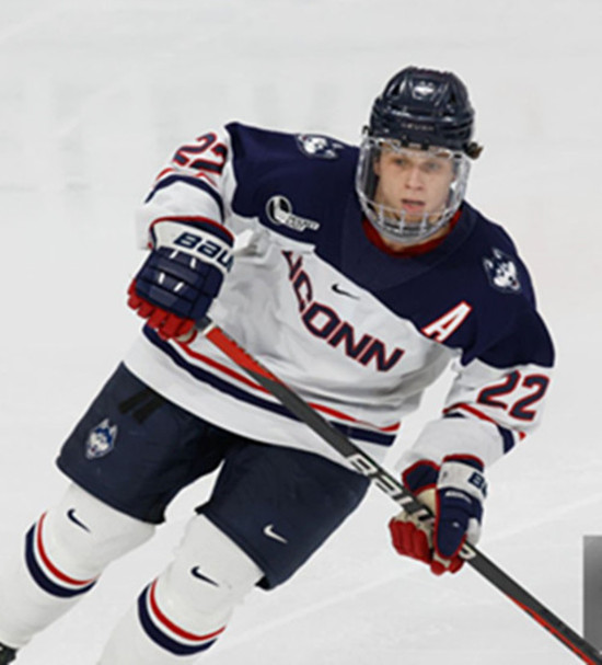 Mens Youth Uconn Huskies #22 Hudson Schandor White College Hockey Game Jersey