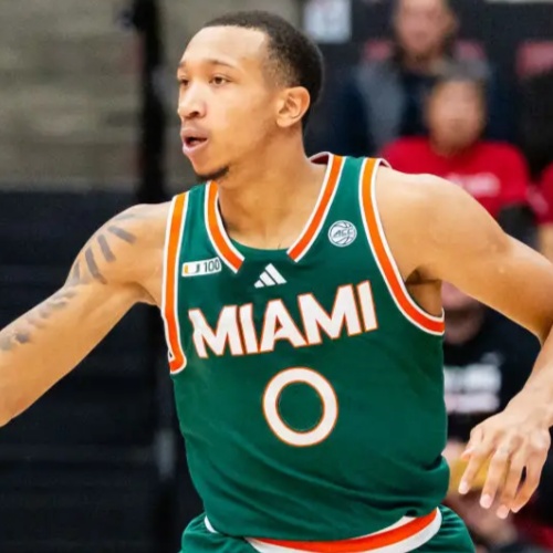 Mens Youth Miami Hurricanes #0 Matthew Cleveland Adidas 2025 Green Basketball Game Jersey