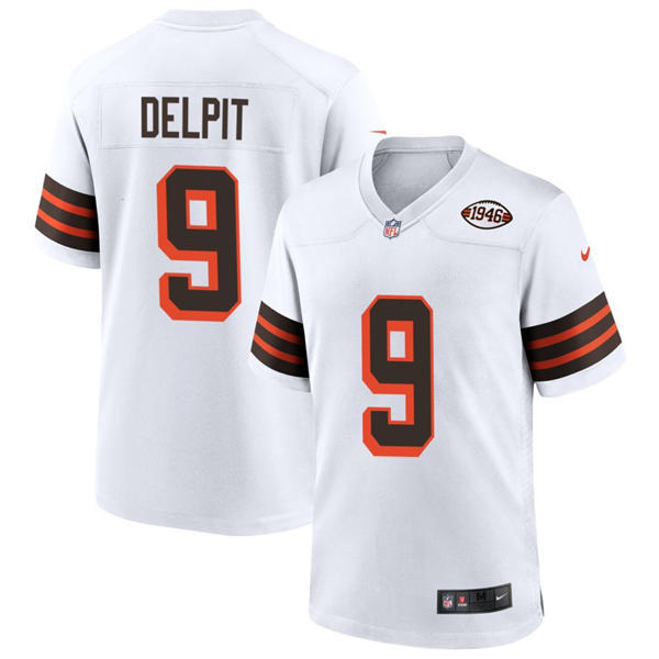 Youth Cleveland Browns #9 Grant Delpit Nike White 1946 Collection 75th Anniversary Jersey