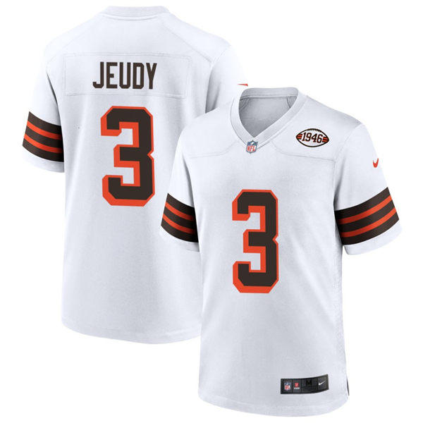 Youth Cleveland Browns #3 Jerry Jeudy Nike White 1946 Collection 75th Anniversary Jersey