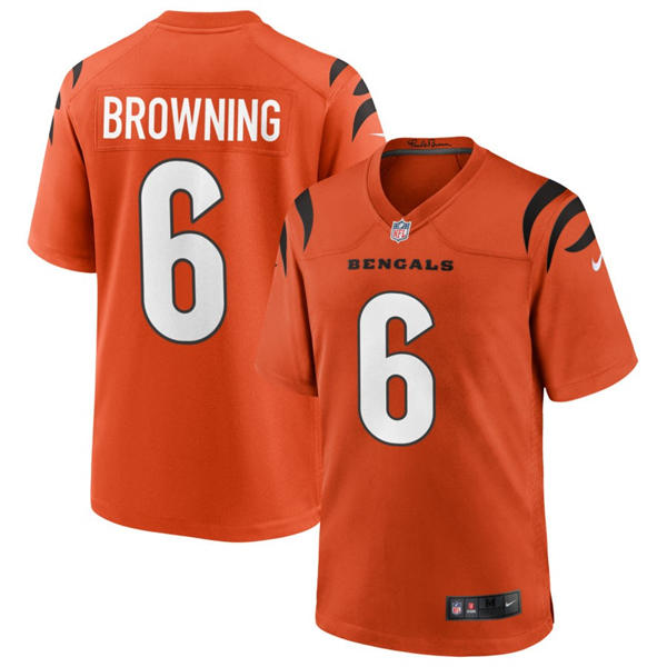Men's Cincinnati Bengals #6 Jake Browning Orange Alternate Vapor Limited Player Jersey