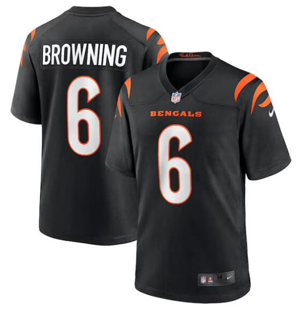 Youth Cincinnati Bengals #6 Jake Browning Black Team Color Vapor Limited Player Jersey