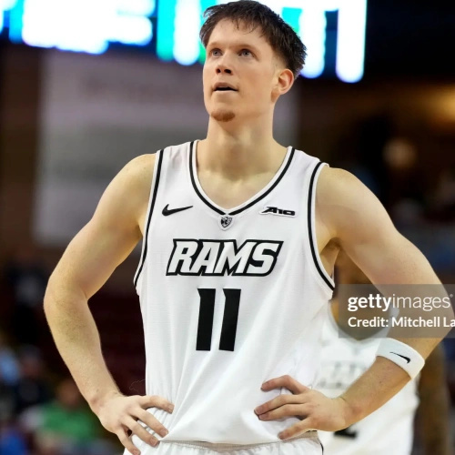 Mens Youth VCU Rams #11 Max Shulga College Basketball Game Jersey White