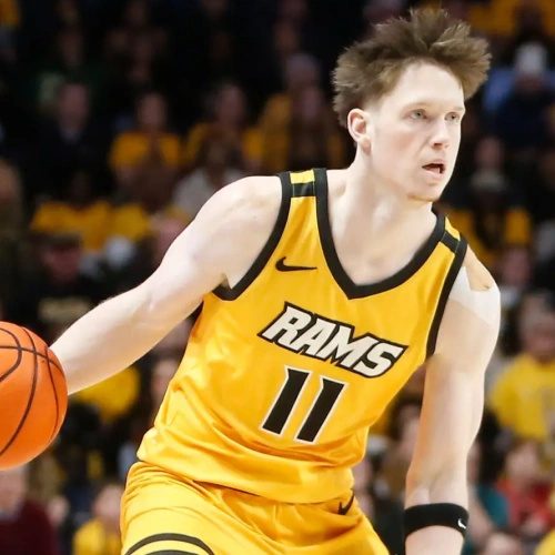 Mens Youth VCU Rams #11 Max Shulga College Basketball Game Jersey Gold