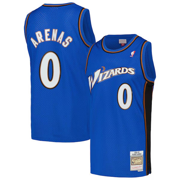 Men's Washington Wizards #0 Gilbert Arenas Mitchell & Ness Blue 2004-05 Hardwood Classics Swingman Jersey