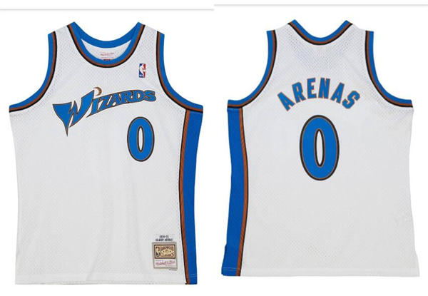 Men's Washington Wizards #0 Gilbert Arenas Mitchell & Ness White 2004-05 Hardwood Classics Swingman Jersey