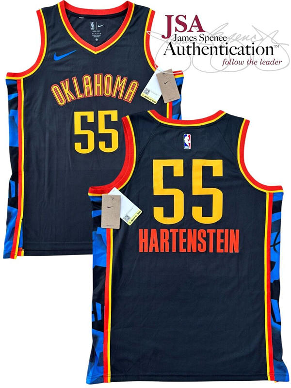 Mens Oklahoma City Thunder #55 Isaiah Hartenstein Black 2024-25 City Edition Jersey