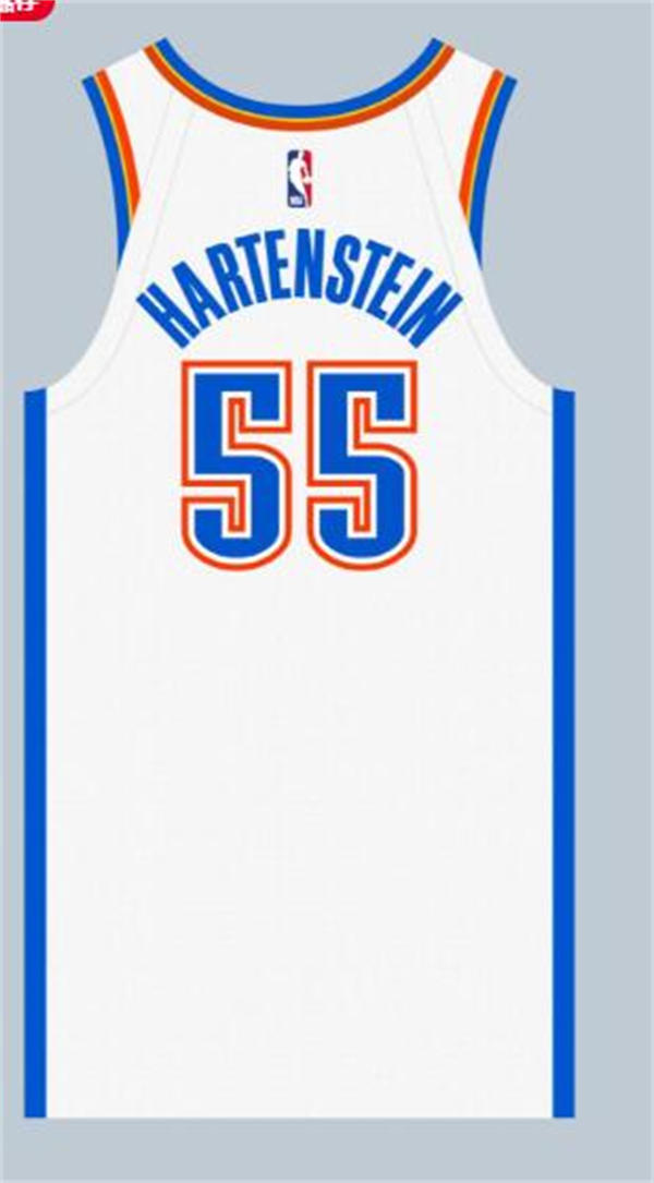 Mens Oklahoma City Thunder #55 Isaiah Hartenstein White Association Edition Jersey
