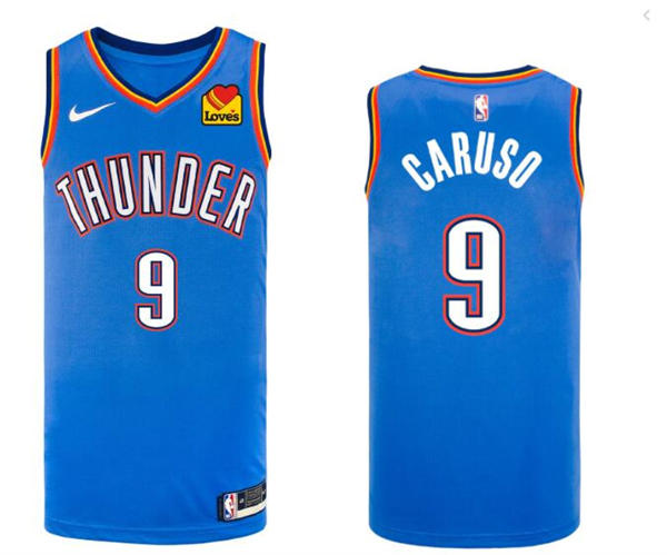 Mens Oklahoma City Thunder #9 Alex Caruso Blue Icon Edition Jersey