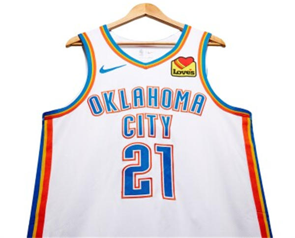 Mens Oklahoma City Thunder #21 Aaron Wiggins White Association Edition Jersey