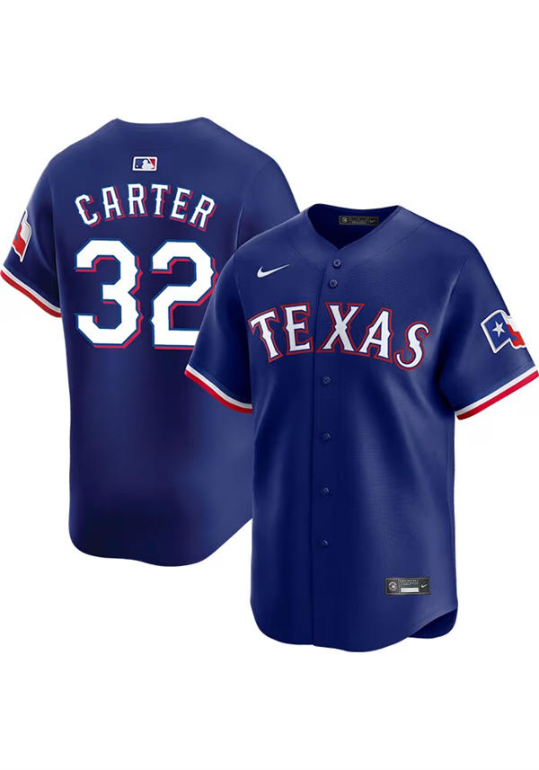Mens Texas Rangers #32 Evan Carter Nike Royal Alternate Limited Jersey