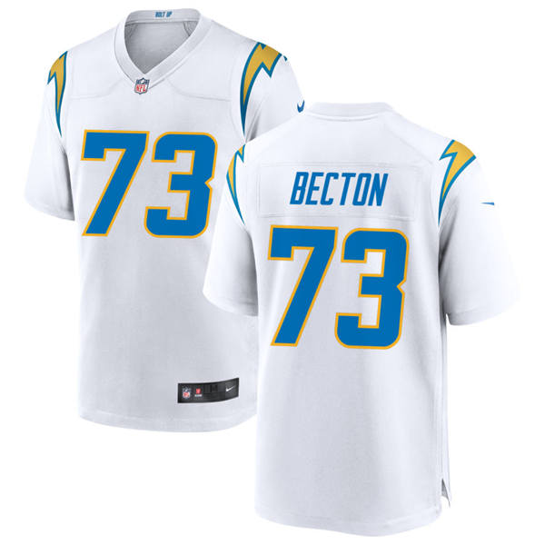 Men's Los Angeles Chargers #73 Mekhi Becton Nike White Vapor Limited Player Jersey