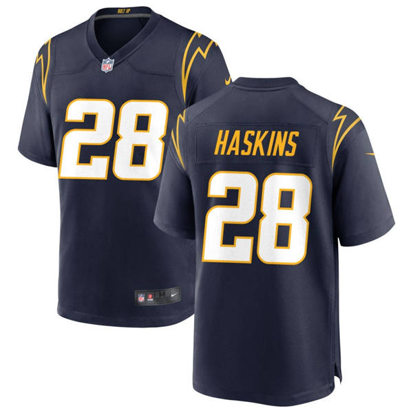 Men's Los Angeles Chargers #28 Hassan Haskins Nike Navy Alternate Vapor Limited Player Jersey