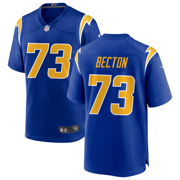 Men's Los Angeles Chargers #73 Mekhi Becton Nike Royal Gold 2nd Alternate Vapor Limited Jersey
