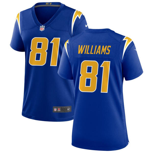 Women's Los Angeles Chargers #81 Mike Williams Royal Gold 2nd Alternate Limited Jersey