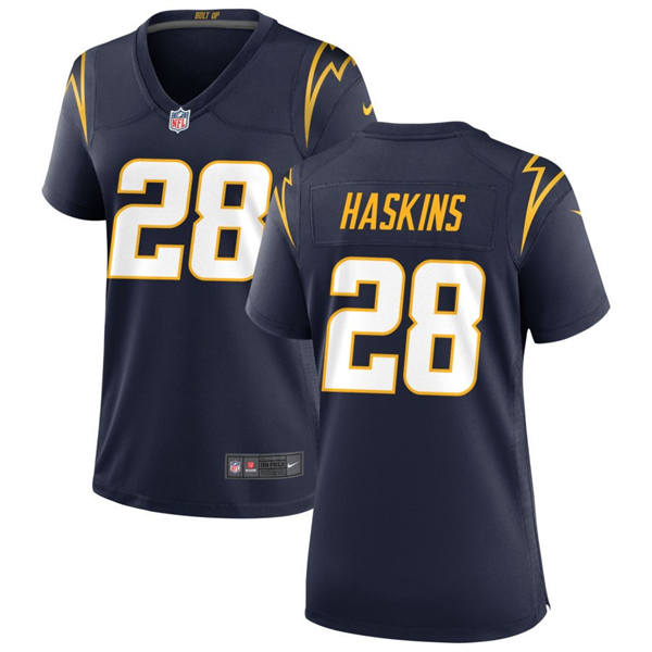 Women's Los Angeles Chargers #28 Hassan Haskins Nike Navy Alternate Limited Jersey
