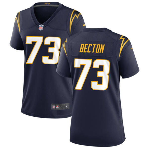 Women's Los Angeles Chargers #73 Mekhi Becton Nike Navy Alternate Limited Jersey