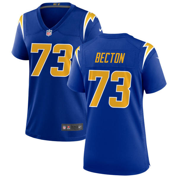 Women's Los Angeles Chargers #73 Mekhi Becton Royal Gold 2nd Alternate Limited Jersey