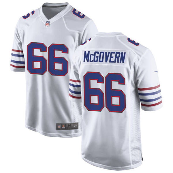 Mens Buffalo Bills #66 Connor McGovern Nike White Alternate Retro Vapor Limited Jersey
