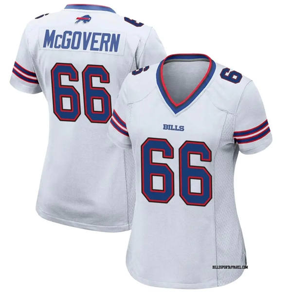 Womens Buffalo Bills #66 Connor McGovern Nike White Away Limited Jersey