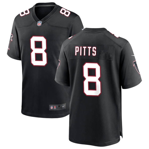 Men's Atlanta Falcons #8 Kyle Pitts Nike Black Throwback Limited Jersey