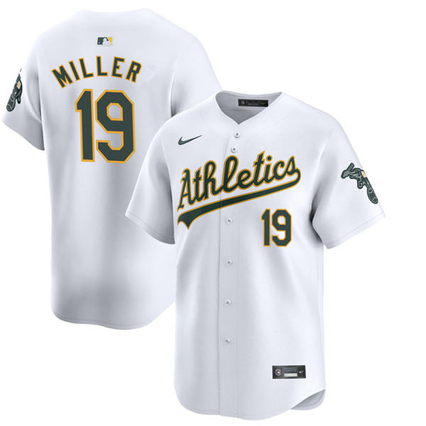 Men's Athletics #19 Mason Miller Nike 2025 White Home Limited Jersey