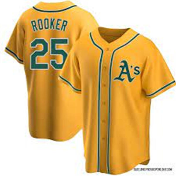 Mens Athletics #25 Brent Rooker Nike 2025 Gold Alternate Limited Jersey