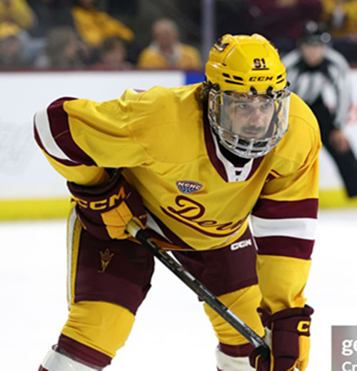 Mens Youth Arizona State Sun Devils #61 Lukas Sillinger 2025 Gold  College Hockey Game Jersey