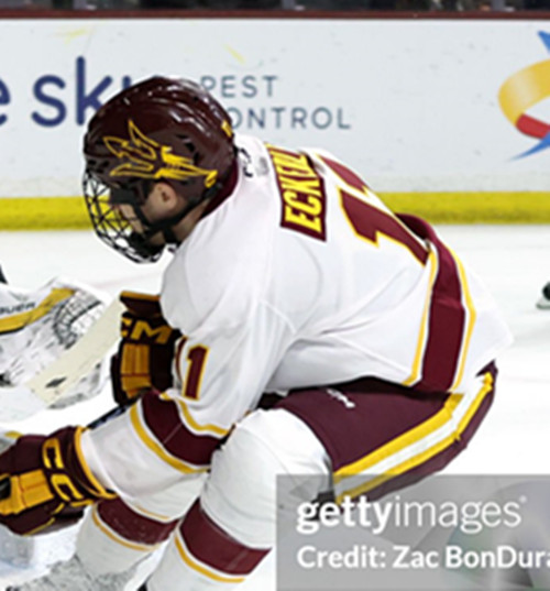 Mens Youth Arizona State Sun Devils #11 Benji Eckerle 2025 White College Hockey Game Jersey