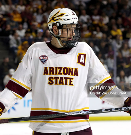 Mens Youth Arizona State Sun Devils #5 Ty Murchison 2025 White College Hockey Game Jersey
