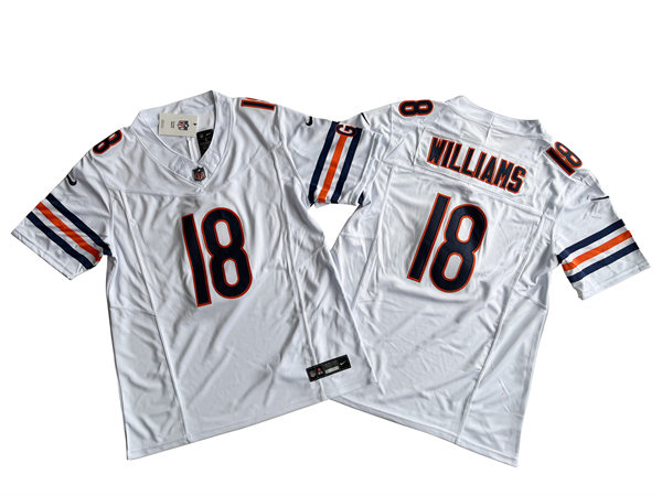 Youth Chicago Bears #18 Caleb Williams Nike White Vapor F.U.S.E. Limited Jersey