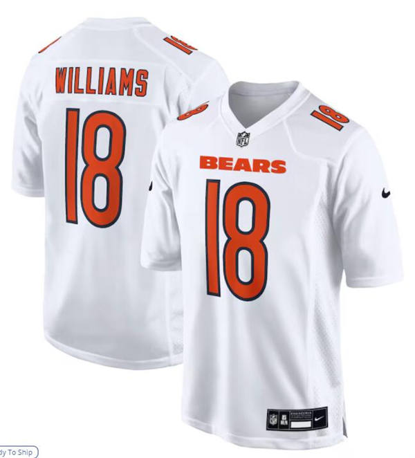 Mens Chicago Bears #18 Caleb Williams Nike Tundra White Fashion Jersey - Tundra White