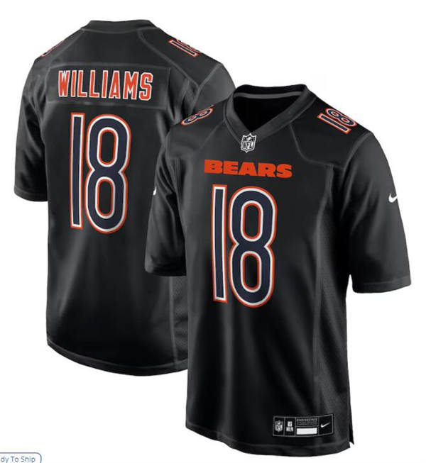 Mens Chicago Bears #18 Caleb Williams Nike Carbon Black Fashion Jersey - Carbon Black