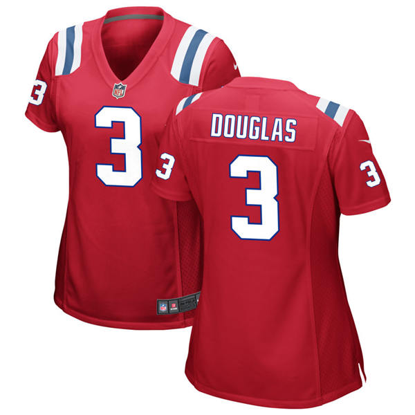 Womens New England Patriots #3 Demario Douglas Nike Red Alternate Limited Jersey