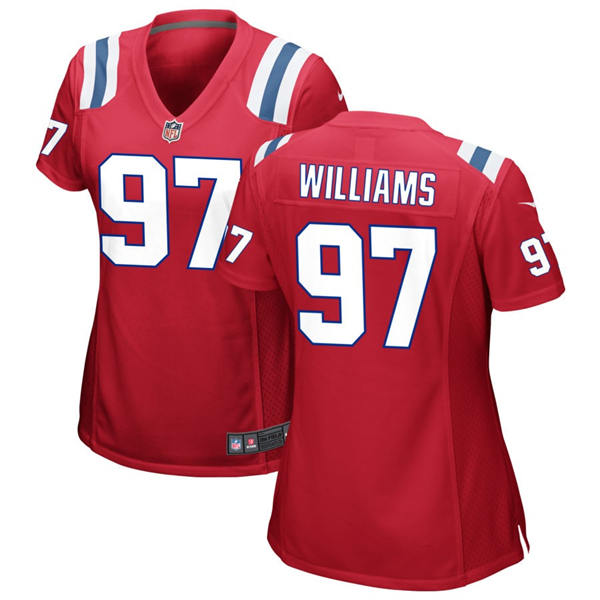Womens New England Patriots #97 Milton Williams Nike Red Alternate Limited Jersey