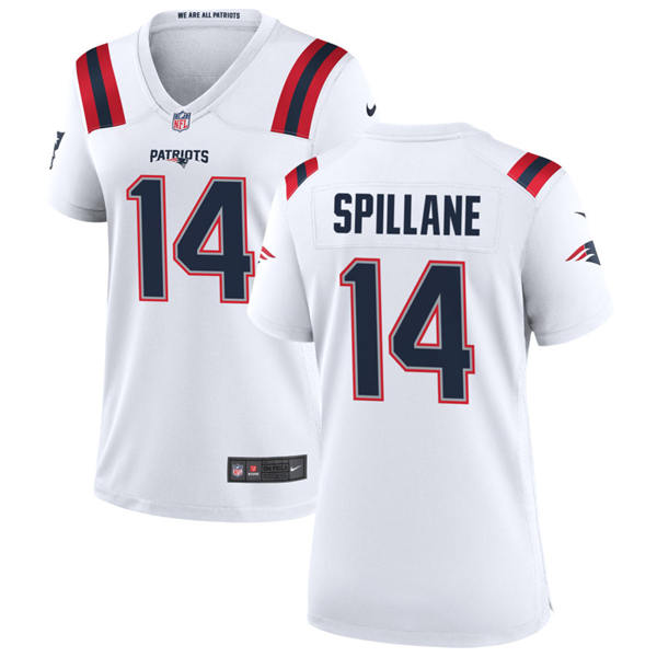 Womens New England Patriots #14 Robert Spillane Nike White Limited Jersey
