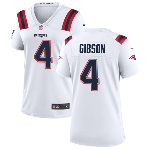 Womens New England Patriots #4 Antonio Gibson Nike White Limited Jersey