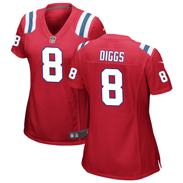 Womens New England Patriots #8 Stefon Diggs Nike Red Alternate Limited Jersey