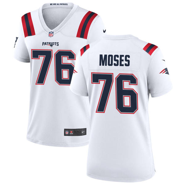 Womens New England Patriots #76 Morgan Moses Nike White Limited Jersey