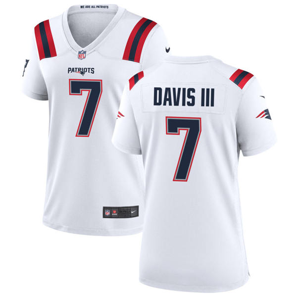 Womens New England Patriots #7 Carlton Davis III Nike White Limited Jersey