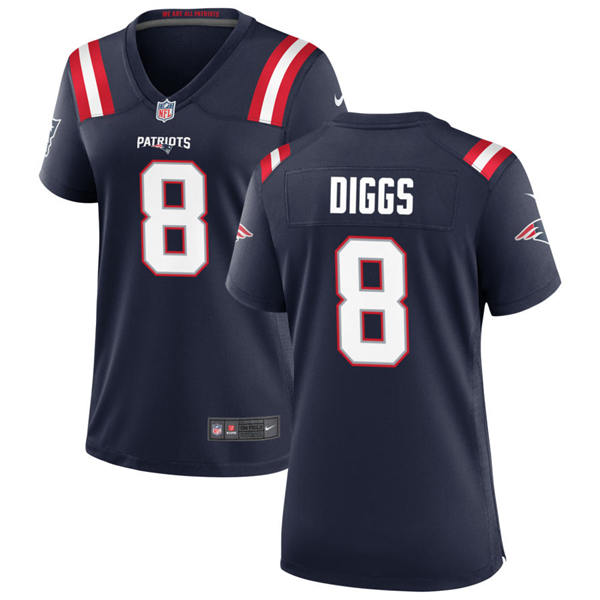 Womens New England Patriots #8 Stefon Diggs Nike Navy Limited Jersey