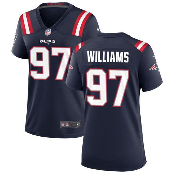Womens New England Patriots #97 Milton Williams Nike Navy Limited Jersey