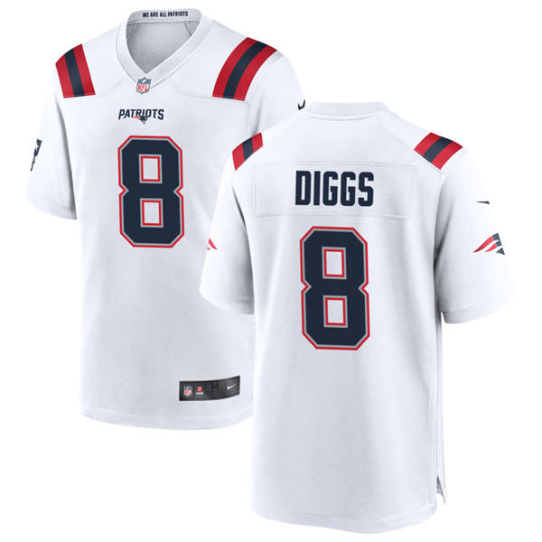 Youth New England Patriots #8 Stefon Diggs Nike White Limited Jersey