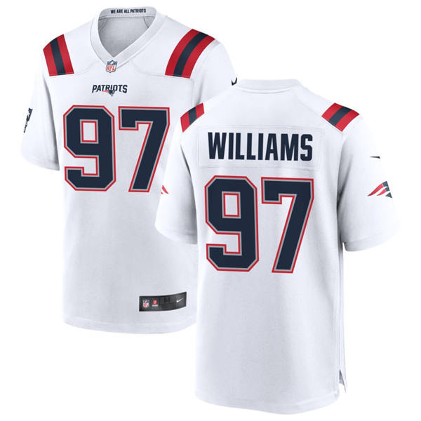Youth New England Patriots #97 Milton Williams Nike White Limited Jersey