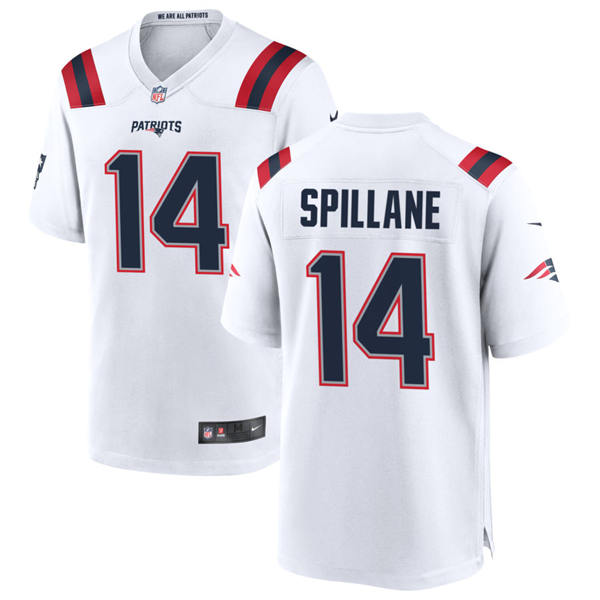 Youth New England Patriots #14 Robert Spillane Nike White Limited Jersey