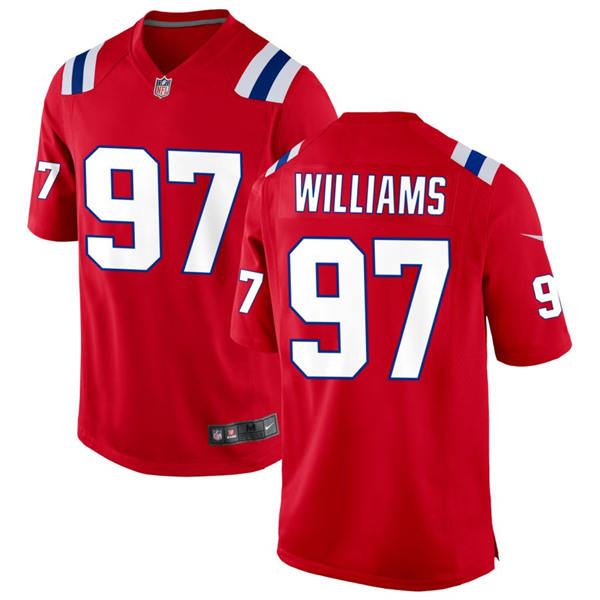 Youth New England Patriots #97 Milton Williams Nike Red Alternate Vapor Limited Jersey